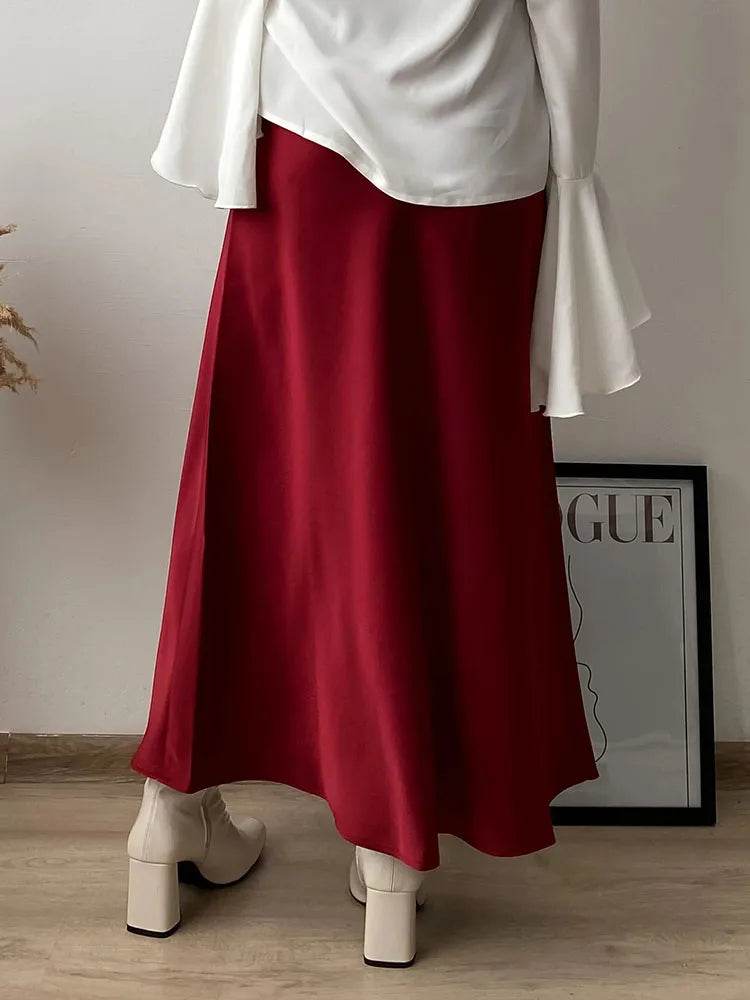 Women's Satin Maxi Skirt - P12 Hub Europe