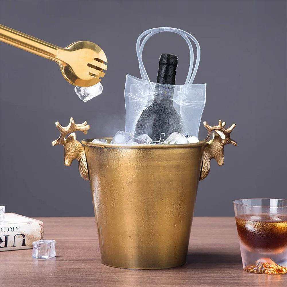 Ice Wine Bags PVC Anti-leakage Ice Bag Transparent Refrigerated Champagne Red Wine Bottle Whisky Eco-friendly Portable Ice Bags - P12 Hub Europe