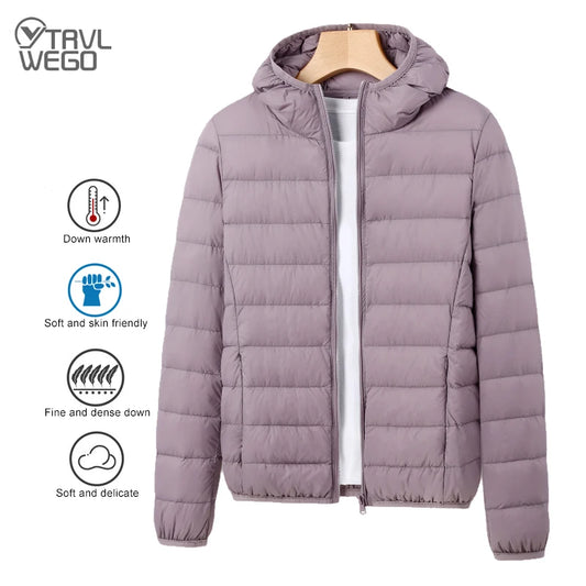 Women's Down Jacket Climbing Clothes Sportswear Hiking 90% White Duck Down Coat Warm Sports Camping Outing Trekking