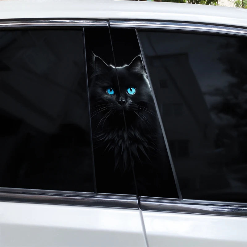 2pcs Wolf Car B-Pillar Stickers DIY Animal-Shaped Car Center Pillar Stickers Vinyl Waterproof Car Door Pillar Stickers
