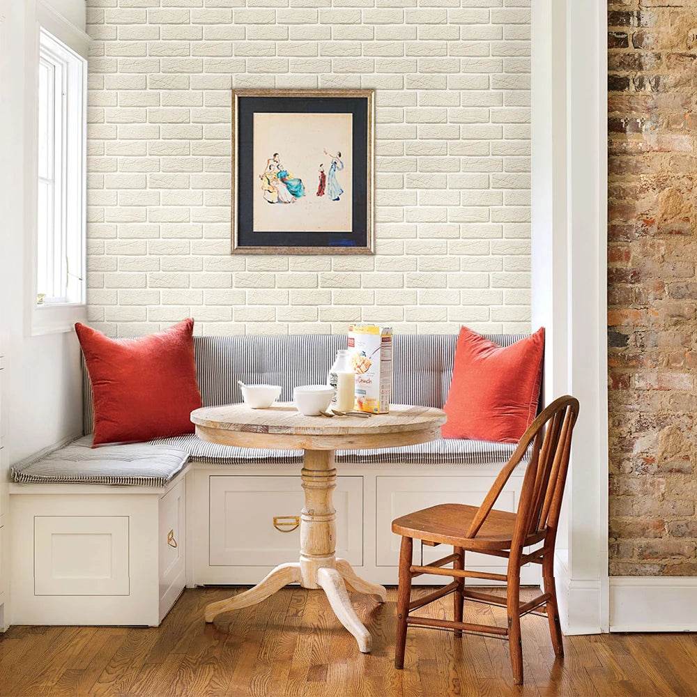 3D Wall Sticker Self-adhesive Faux Brick Wall Panel Peel and Stick Tile Backsplash for Kitchen Bedroom Waterproof Tile Sticker - P12 Hub Europe