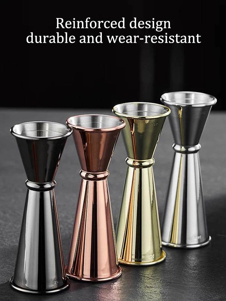 New Dual Shot Stainless Steel Measure Cup Cocktail Shaker Drink Spirit Measure Jigger Kitchen Bar Barware Tools - P12 Hub Europe