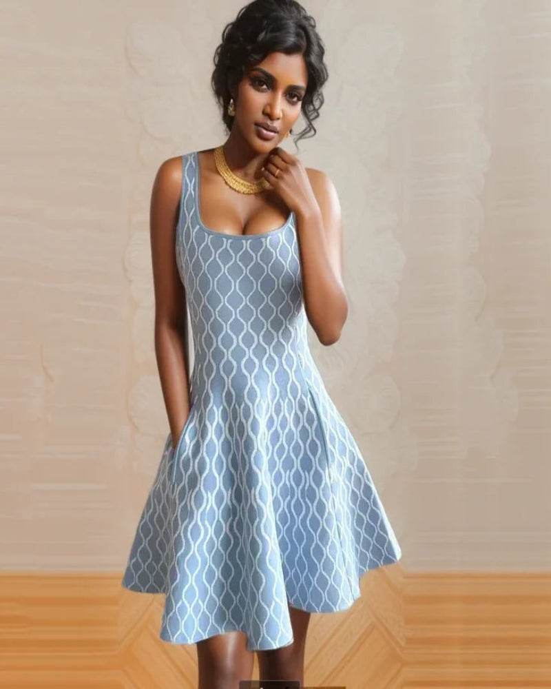 African Knitted Maxi Dress - Boho Vacation & Vintage Style - P12 Hub Europe