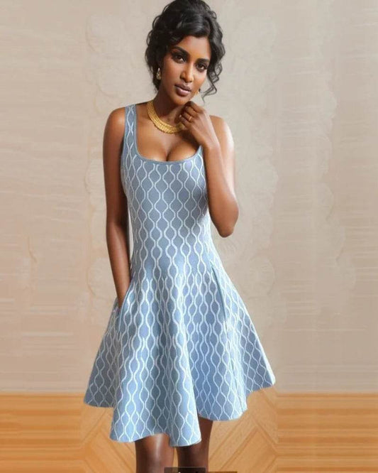 African Knitted Maxi Dress - Boho Vacation & Vintage Style - P12 Hub Europe
