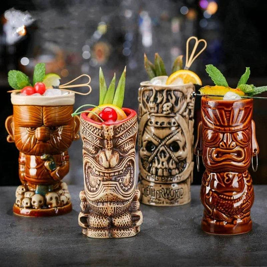 60 Types Ceramic Hawaii Tiki Mugs Creative Cocktail Glasses Beer Glass Martini Glasses Wine Glass Funny Cup Gift for Men - P12 Hub Europe