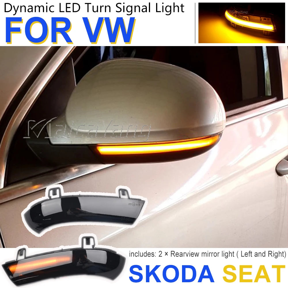 LED Dynamic Turn Signal Light For VW Passat B6 GOLF 5 Jetta MK5 Passat B5.5 GTI V Sharan Flowing Water Blinker Flashing Light