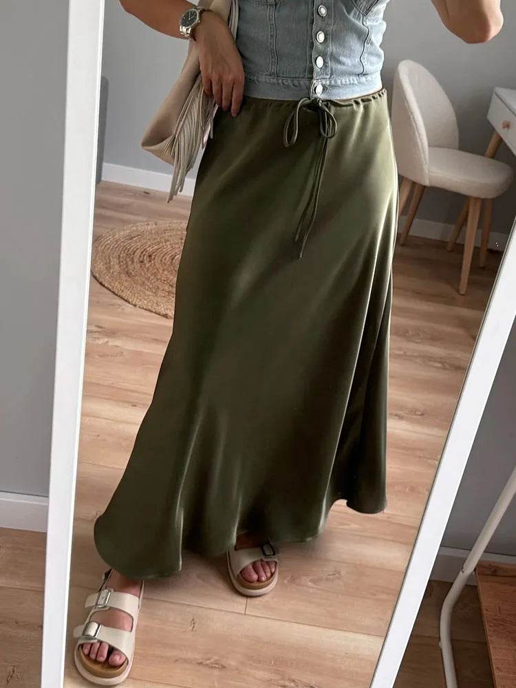 Women's Satin Maxi Skirt - P12 Hub Europe