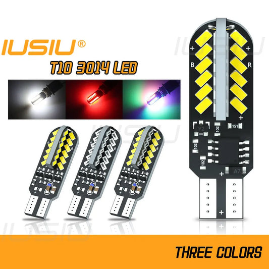IUSIU 2PCS T10 Strobe Led Flash WY5W W5W Lamp 5W5 194 Bulb 168 48SMD Flashing Parking Clearance Tail White Colorful Car Lights