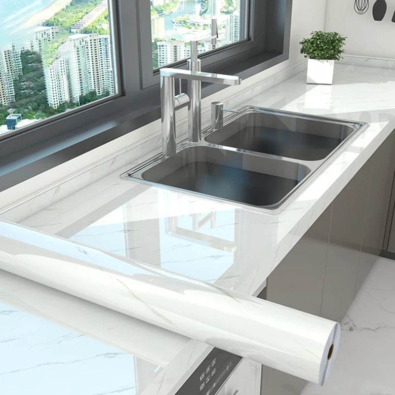 10M Marble Kitchen Oil-Proof Film Waterproof Self-adhesive Wall Tile Sticker Moisture-Proof Countertop Cabinet Cover Wallpaper - P12 Hub Europe
