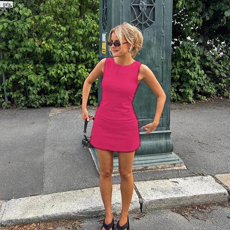 Sleeveless Knit Mini Dress Slim Summer - P12 Hub Europe