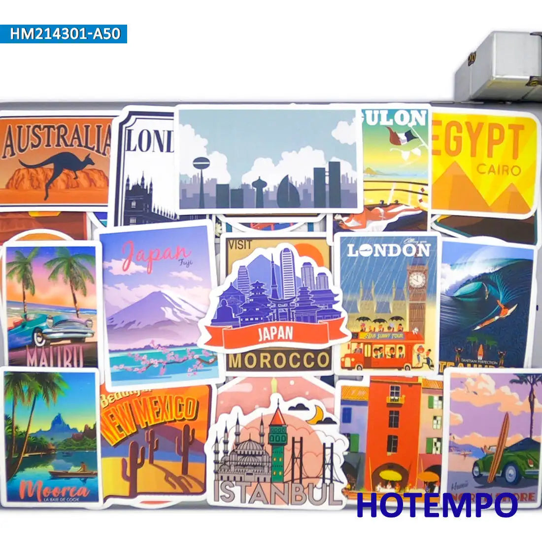 50Pieces Florida Miami Summer Sunshine Beach Surf Travel Stickers for Journal Luggage Guitar Car Bike Phone Laptop Sticker Toys