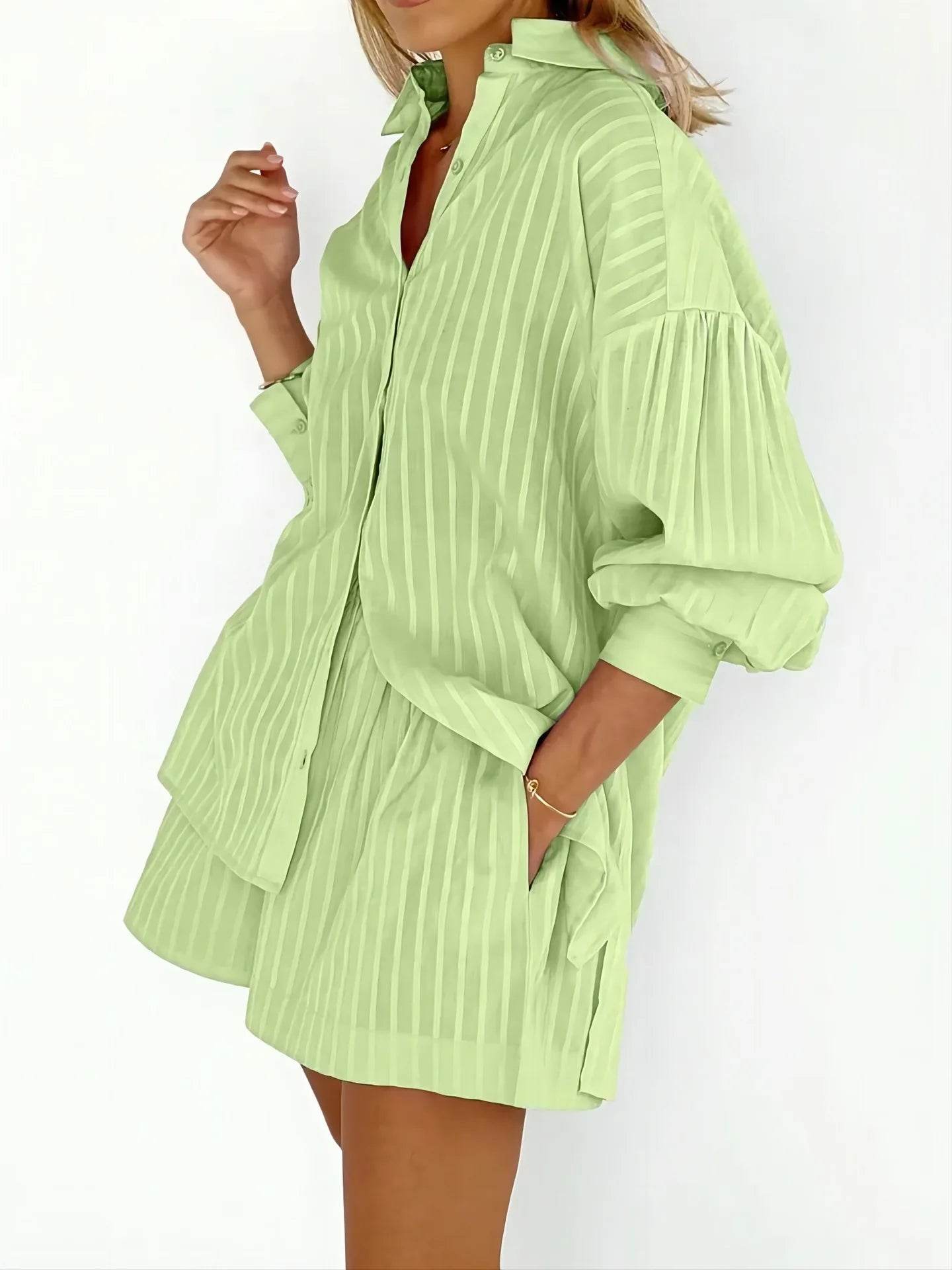 Stripe Cotton Shorts Set - P12 Hub Europe