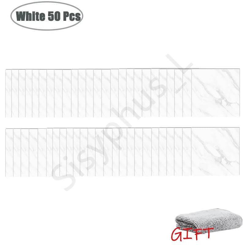 10-50Pcs PVC Marble Wall Stickers Self-Adhesive Thickened Tile Sticker Bathroom Waterproof Floor Sticker Kitchen Home Decoration - P12 Hub Europe