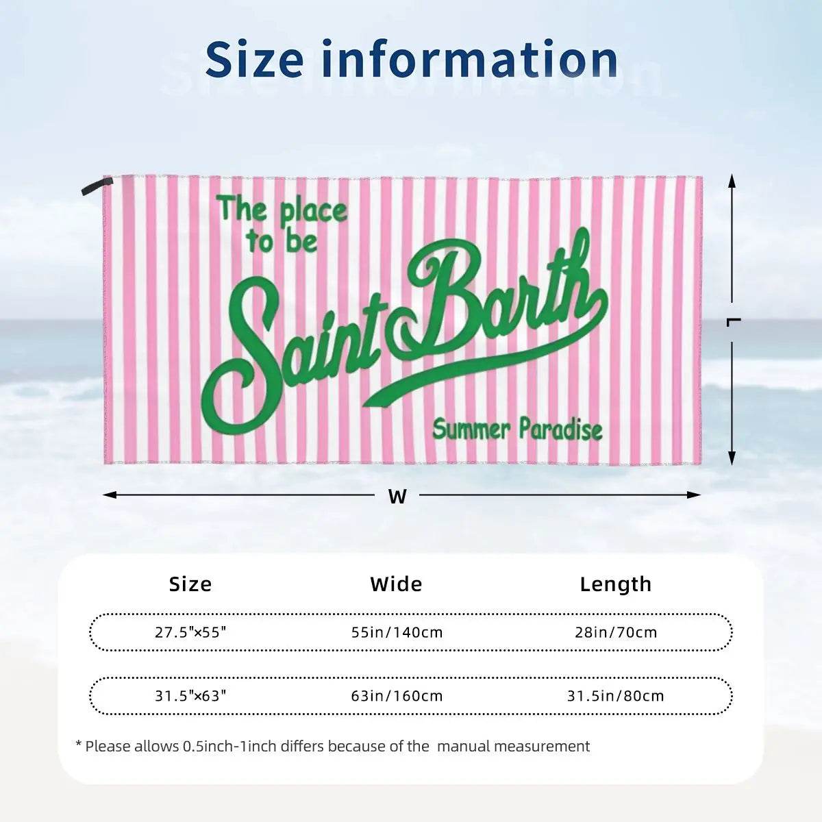 Microfiber Bath Towel S-Saint B-Barth Print Quick Dry Sandless Beach Blanket Soft Comfortable for Men Women Camping Pool Towel - P12 Hub Europe