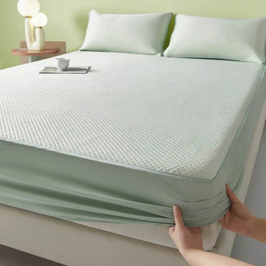 Breathable Cool Feel Bed Mat for Summer Quilted Smooth Cooling Mattress Mats for Bed Ice Silky Fitted Sheet and Pillowcases Set - P12 Hub Europe