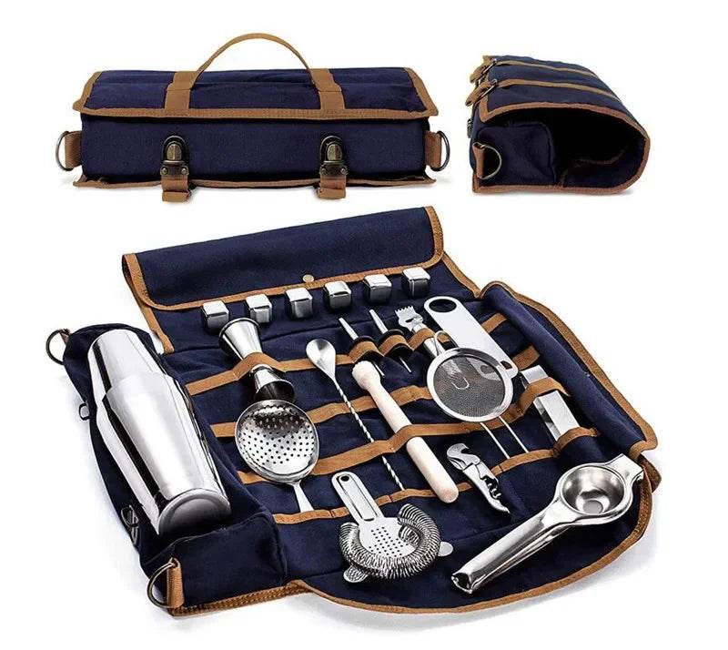 Professional Bartender Travel Bag Portable Bar Canvas Tool Bag Cocktail Shaker Wine Set Storage Bag Without Tools - P12 Hub Europe