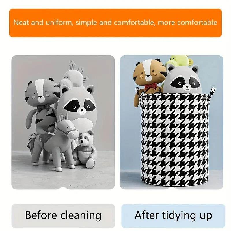 Foldable Houndstooth Laundry Hamper - P12 Hub Europe