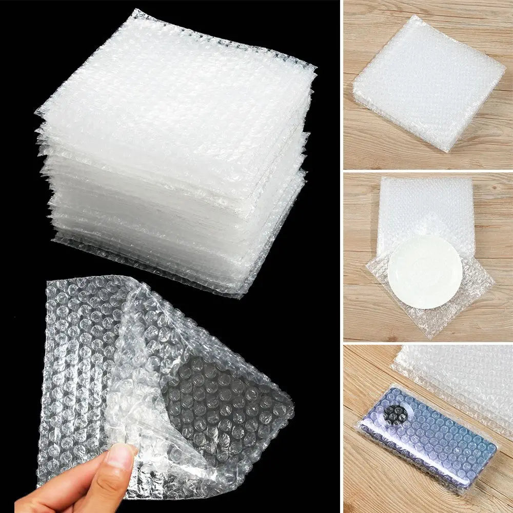 50pcs PE Clear Cushioning Covers Envelope Shockproof Package White Bubble Bag Protective Wrap Foam Packing Bags