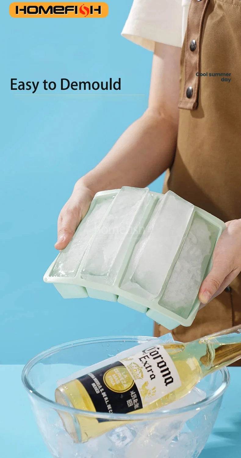 Strip-shap Ice Cube Trays Giant Silicone Ice Cubes Square Tray Mold Non-toxic Durable Wine Ice Cube Easy-Release Ice Cube Molds - P12 Hub Europe