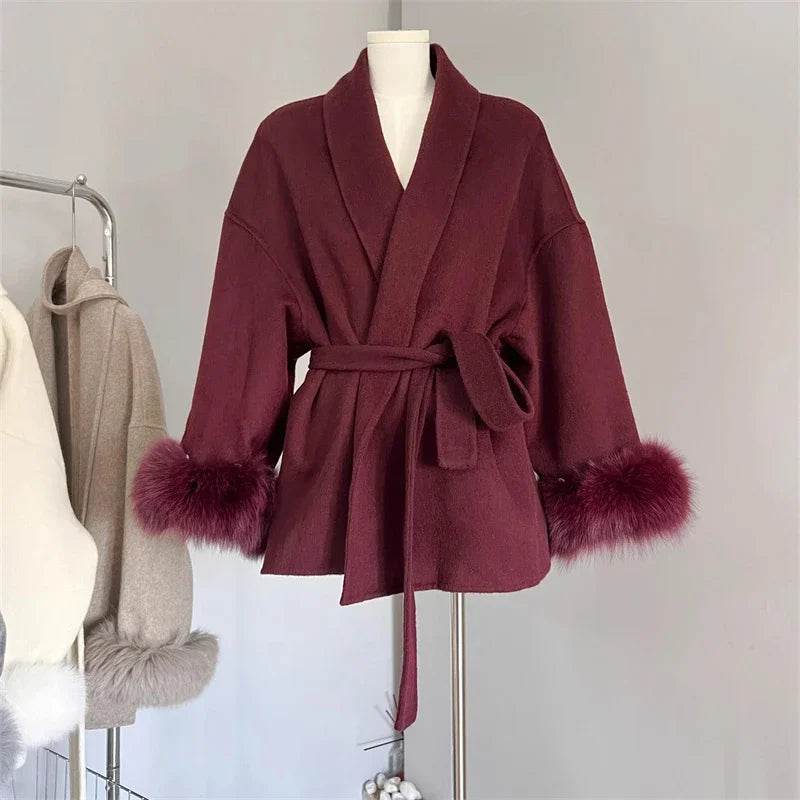 Fox Fur Wool Coat - P12 Hub Europe