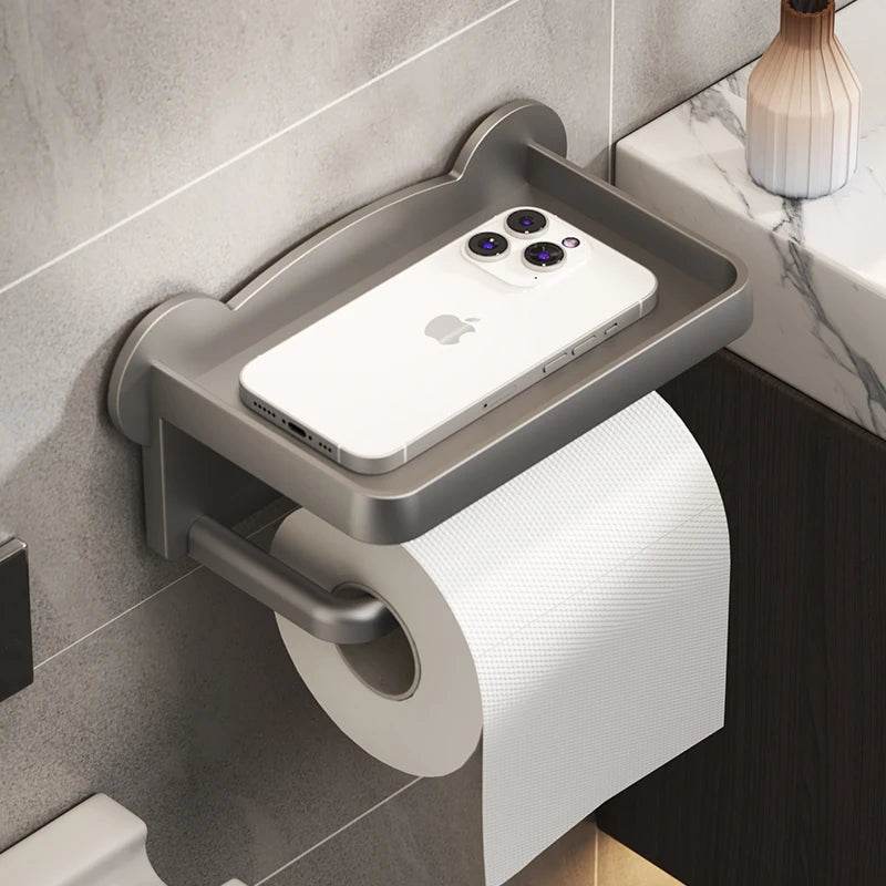 Bear head toilet paper holder, no drilling, toilet paper dispenser, wall-mounted facial tissue holder, toilet paper roll holder, - P12 Hub Europe