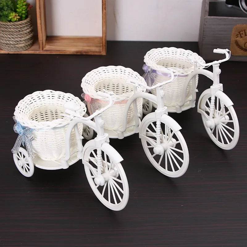 1Pc Tricycle Shaped Flower Basket Wedding Party Ceremony Decoration Bike Flower Storage Container Blue - P12 Hub Europe