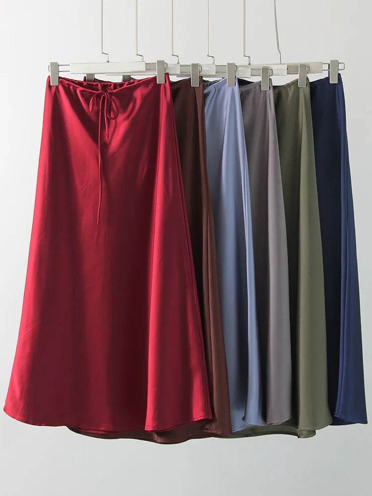 Women's Satin Maxi Skirt - P12 Hub Europe