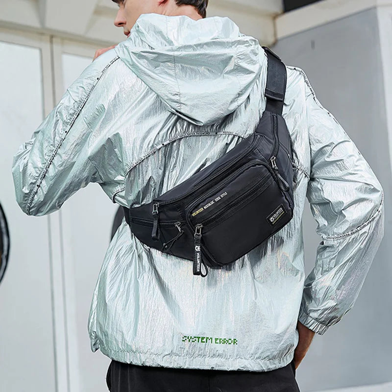 VOLUNTEER Chest Bags for Men Fashion Waterproof Climbing Cycling Running Phone Bag Man Casual Oxford Commuter Waist Bags1801-03