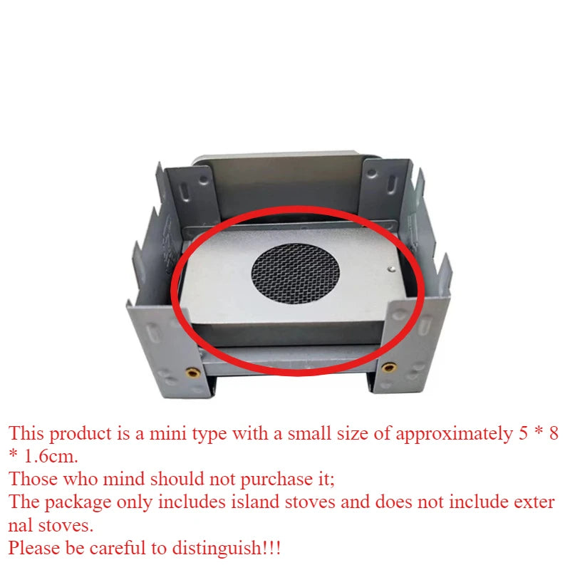 x1 Mini Alcohol Stove Island Stove Fully Burned Outdoors Windproof Outdoor Camping Portable BBQ Trigger Tool Furnace Accessories