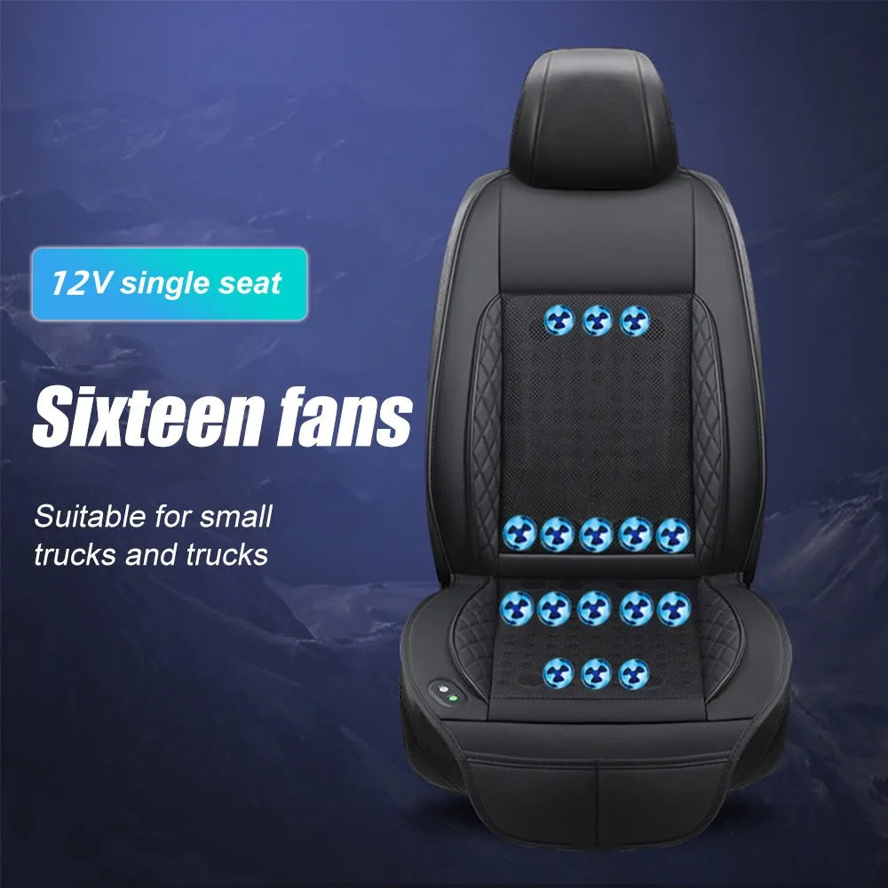 Cooling Car Seat Cushion 8/16/24 fans Massage 12V Car Summer Cool Cushion Fan Blowing Ventilation Seat Covers Cigarette Lighter