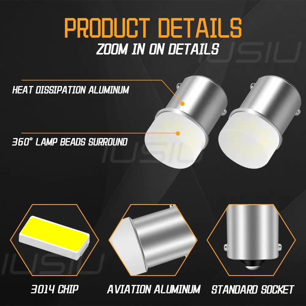 IUSIU 2PCS 12V 24V 1156 1157 Strobe Flash Car Light P21W Led Bulb BA15S BAY15D R5W R10W P21/5W Truck Brake Reverse Signal Lamp