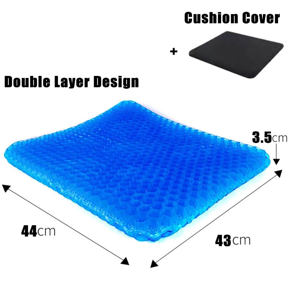 TPE Silicone Gel Seat Cushion Cooling Mat Honeycomb Thick Sitting Cushions Pads for Pressure Relief Back Pain Summer Ice Pad - P12 Hub Europe