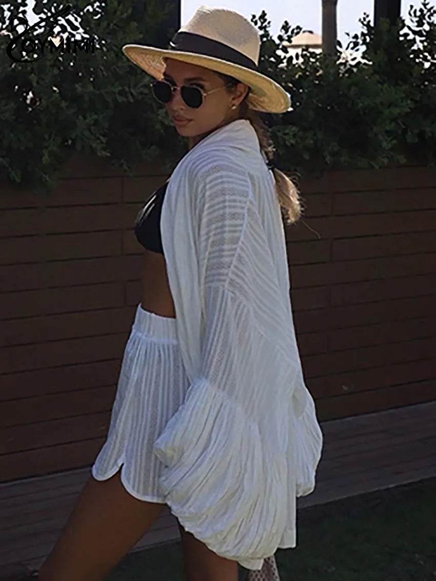 Oymimi White Puff Sleeve Shorts - P12 Hub Europe