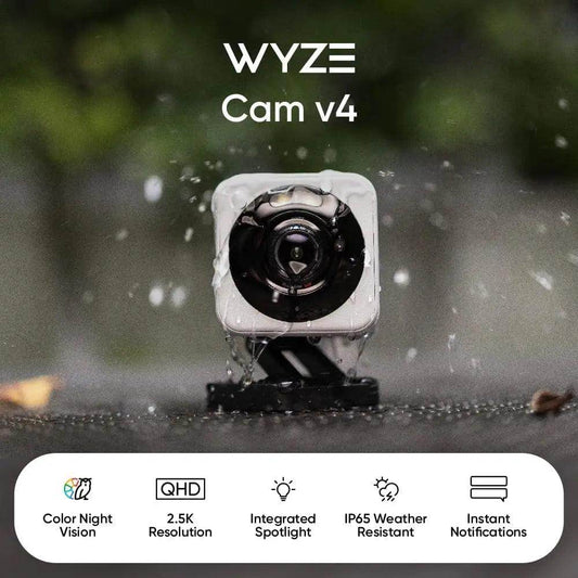 Cam v4 2K Wyze Color Night Vision, Spotlight, Indoor/Outdoor - P12 Hub Europe