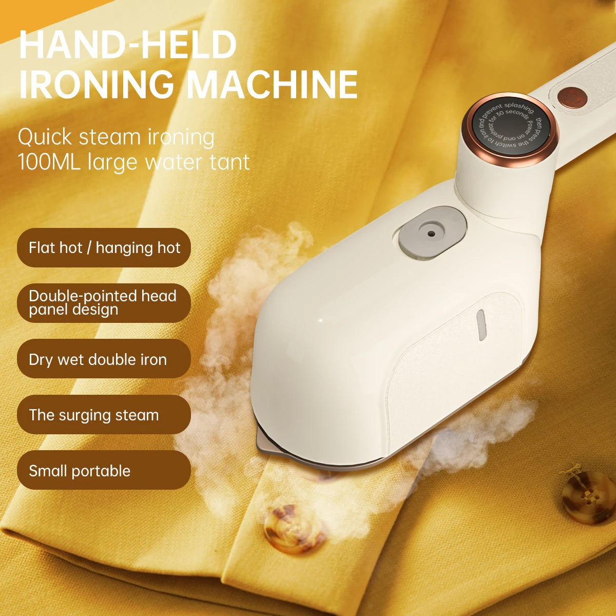 MOCATT Handheld Steam Clothing Iron Is Foldable,Fast Wrinkle Removal,Leak Proof,Portable Household Appliance For Travel Use
