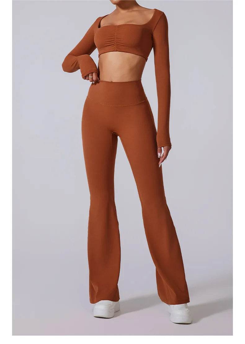 Women's High-Waist Flare Leggings - P12 Hub Europe