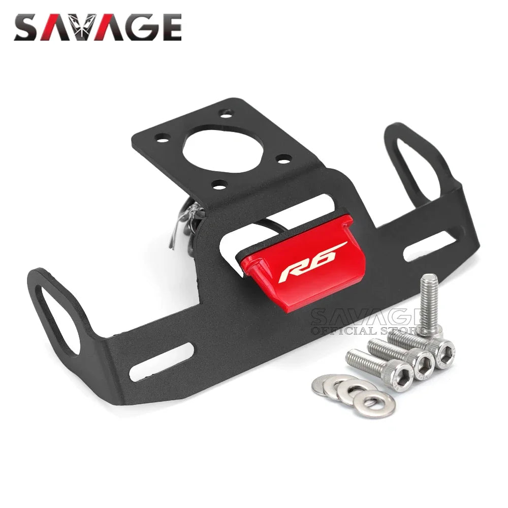 License Plate Holder For YAMAHA YZF R6 2006-2022 YZFR6 18 2020 Motorcycle Tail Frame Bracket LED Number Light Fender Eliminator