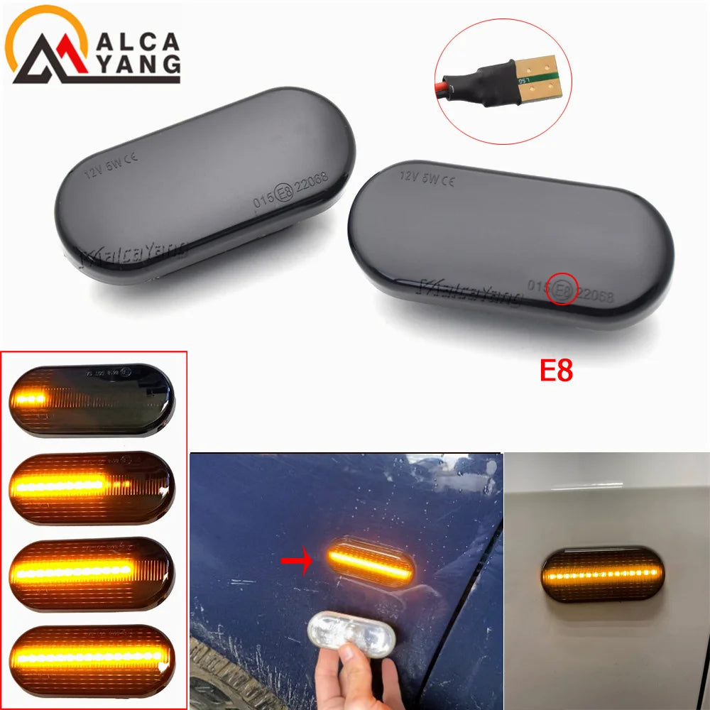 2pc Dynamic Led Turn Signals Side marker light Lamp for VW Volkswagen Bora Golf 3/4 Passat 3B Polo 6N Sharan Vento T5 SEAT Ibiza