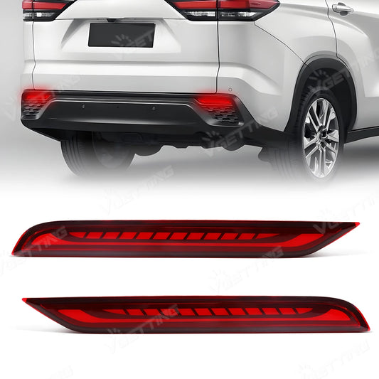 Car LED Rear Bumper Reflector Lights For Toyota Innova 2022 2023 Dynamic Turn Signal Lamp Brake Warning Lamp Accessories 12V