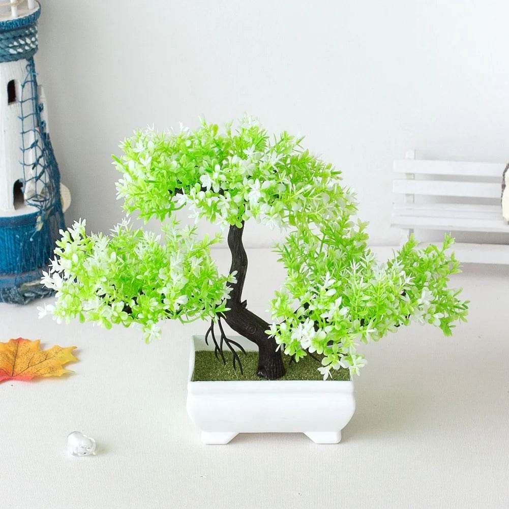 1pc Artificial Plants Bonsai Small Tree Pot Fake Plant Flowers Potted Ornaments For Garden Decor Home Room Table Decor - P12 Hub Europe