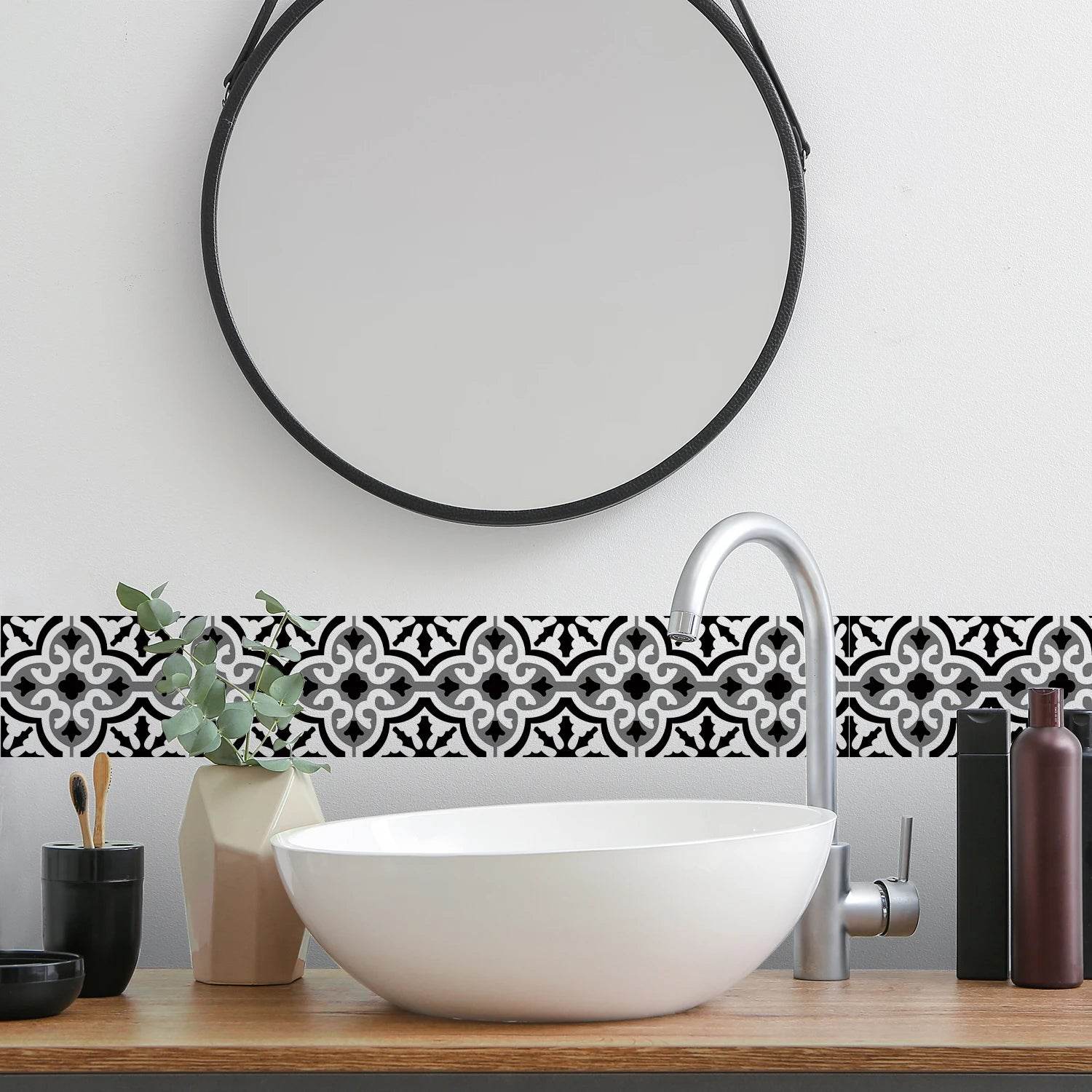 41 Styles Baseboard Stickers Waterproof Peel & Stick Waistline Wall Sticker Floor Border Sticker For Kitchen Bathroom 10x200cm - P12 Hub Europe