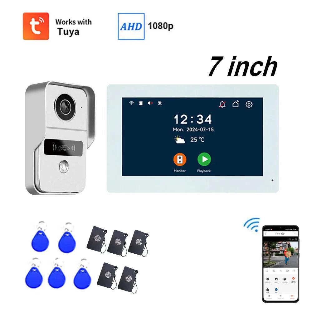 Intercom 2-Wire WiFi 1080P, 7/10" Touch, RFID, Motion, Night Vision - P12 Hub Europe