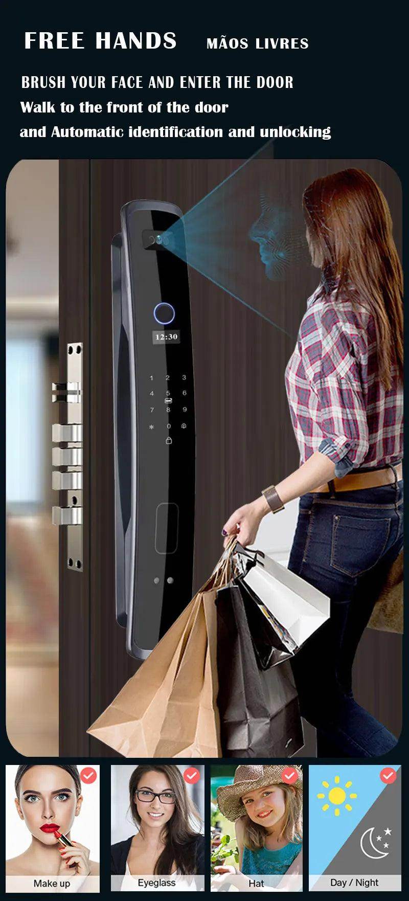 3D Face Lock w/ Camera & SIM | WiFi, Fingerprint, Card, NFC, IP66 - P12 Hub Europe
