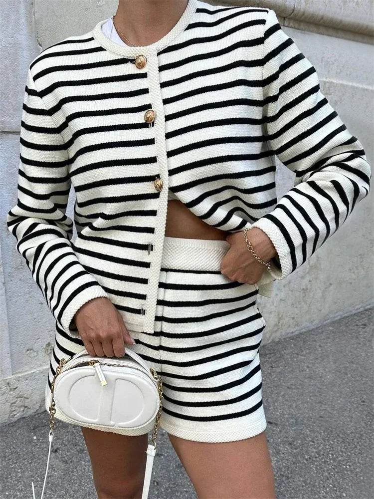 Tossy Zebra Knit Shorts Set - P12 Hub Europe