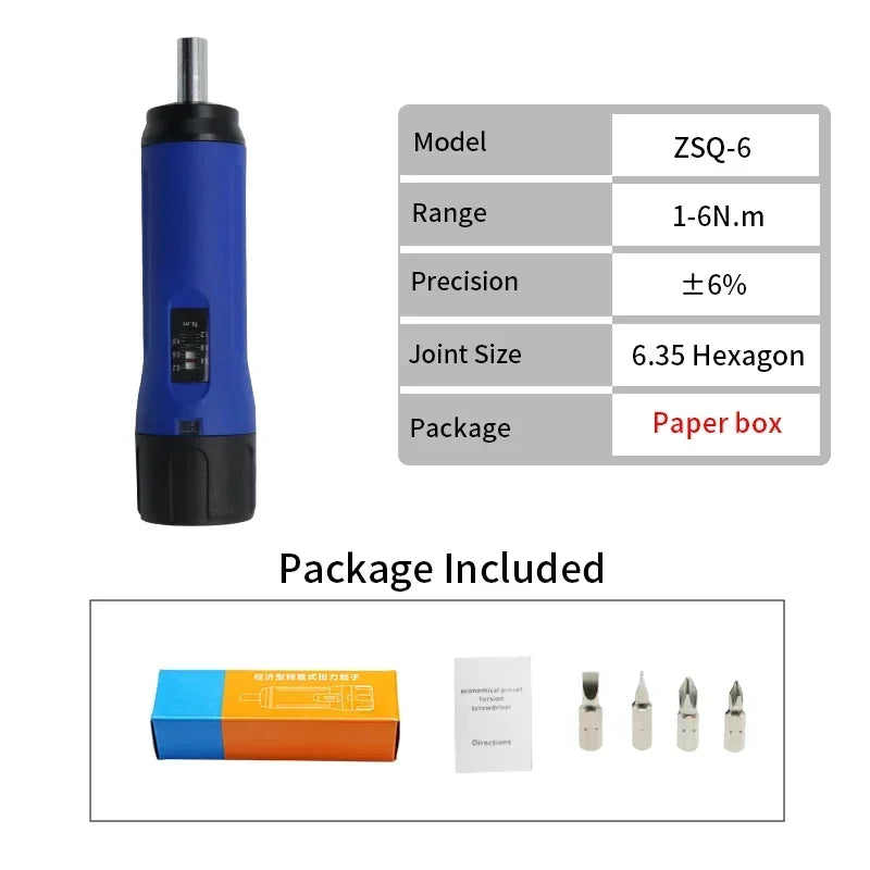 1/4 Inch Preset Torque Screwdriver Wrench Set for Maintenance, Tools, Bike Repair and Scope Mounting