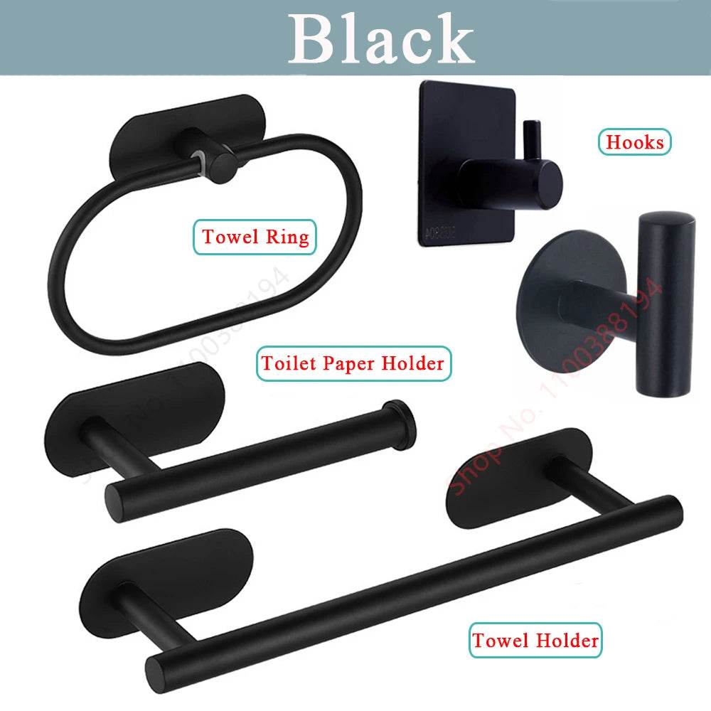 Adhesive Toilet Roll Paper Holder Organizer Wall Mount Storage Stand Kitchen Bathroom No Drill Tissue Towel Dispenser Stainless - P12 Hub Europe