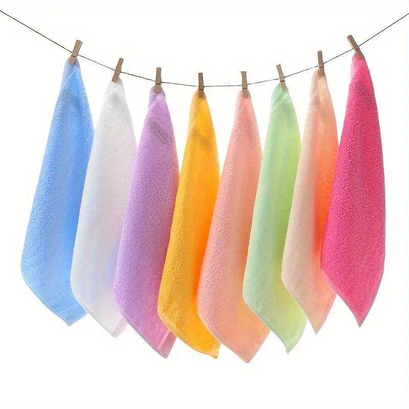 10pcs Square Towels Random Color Packaging Multifunctional Facial and Cleaning Small Square Towels Home and Bathroom Supplies - P12 Hub Europe