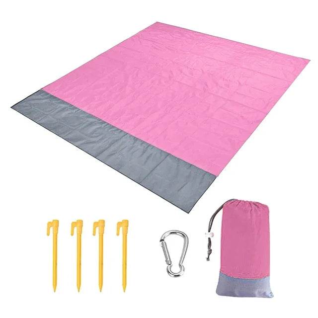 2x2.1m Waterproof Pocket Beach Mat Blanket Folding Camping Mattress Portable Lightweight Mat Outdoor Picnic Mat Sand Beach Towel - P12 Hub Europe
