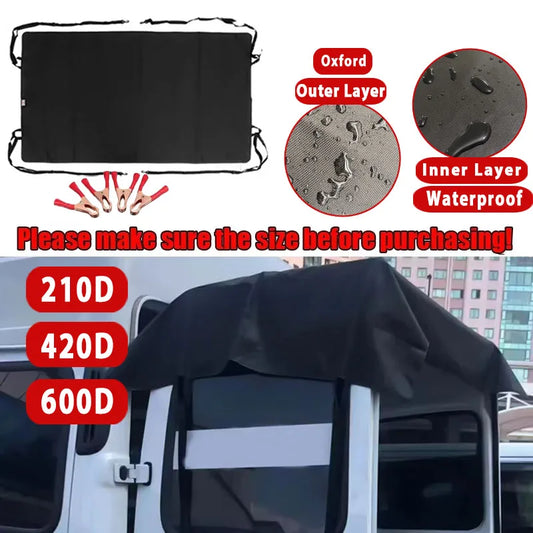 For Ford Transit Custom For VW T5 T6 Campervan For RV 600D 420D 210D Black Rear Barn Door Awning Cover Waterproof Sunshade