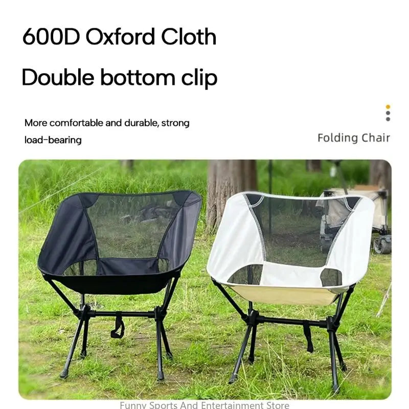 C4DE Outdoor Fishing Chair Compact Camp Backrest Chair Folding Fishing Camping BBQ Chairs Lightweight Collapsible Arm Chair